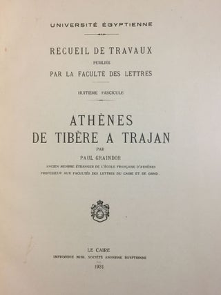 Athènes de Tibère à Trajan
