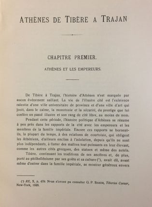 Athènes de Tibère à Trajan