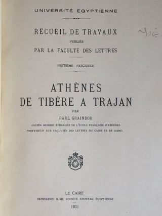 Athènes de Tibère à Trajan