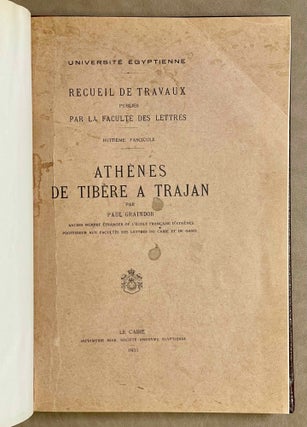 Item #M0902b Athènes de Tibère à Trajan. GRAINDOR Paul
