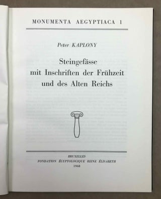 Steingefässe mit Inschriften der Frühzeit und des Alten Reiches