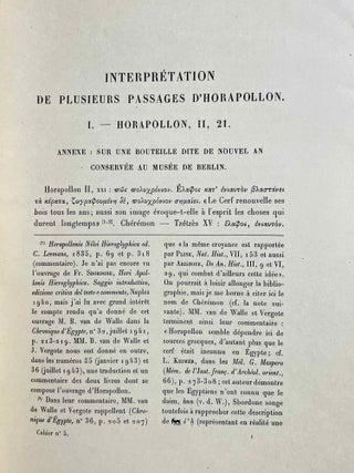 Interprétations de quelques passages d'Horapollon