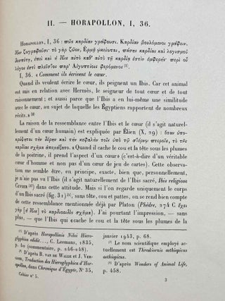 Interprétations de quelques passages d'Horapollon