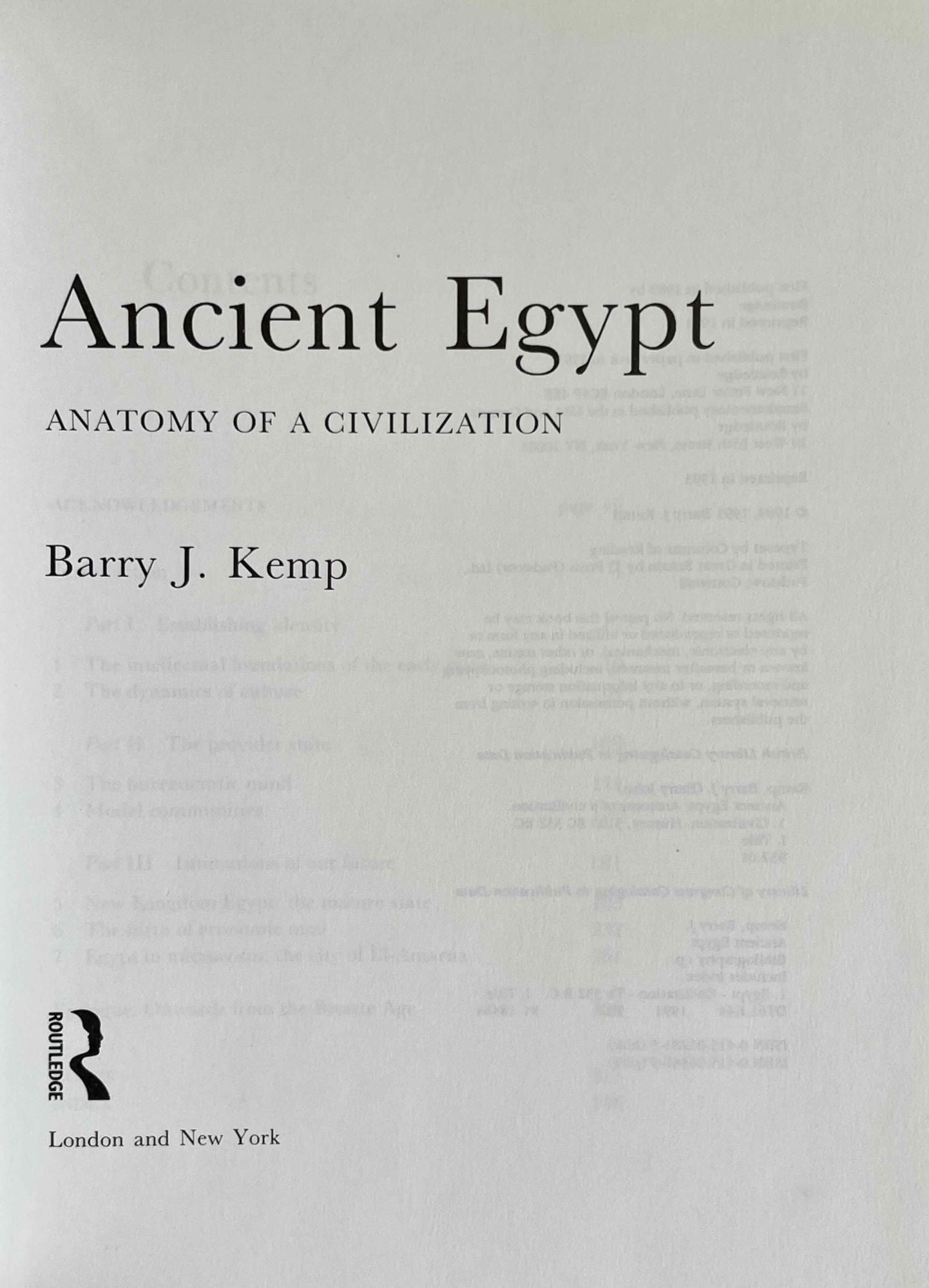 Ancient Egypt. Anatomy Of A Civilization | KEMP Barry J