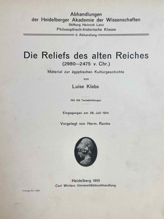 Die Reliefs des alten Reiches (2980 - 2475 vor Chr.) & Die Reliefs und Malereien. Band I: des mittleren Reiches (VII - XVII Dynastie). Band II: des neuen Reiches (XVIII - XX Dynastie) (complete set)