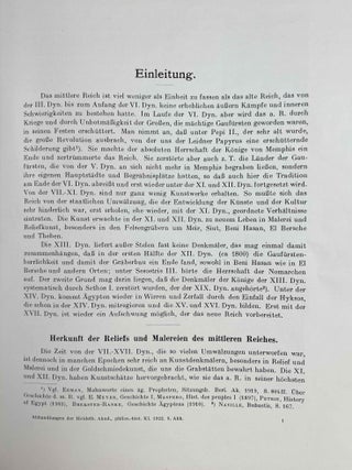 Die Reliefs des alten Reiches (2980 - 2475 vor Chr.) & Die Reliefs und Malereien. Band I: des mittleren Reiches (VII - XVII Dynastie). Band II: des neuen Reiches (XVIII - XX Dynastie) (complete set)
