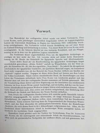 Die Reliefs des alten Reiches (2980 - 2475 vor Chr.) & Die Reliefs und Malereien. Band I: des mittleren Reiches (VII - XVII Dynastie). Band II: des neuen Reiches (XVIII - XX Dynastie) (complete set)