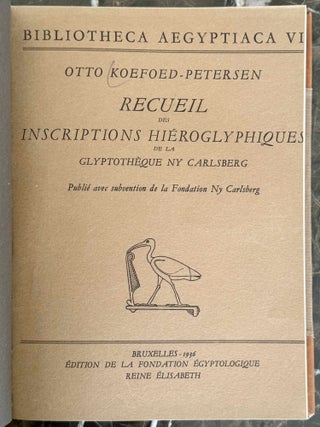 Recueil des inscriptions hiéroglyphiques de la glyptothèque Ny Carlsberg