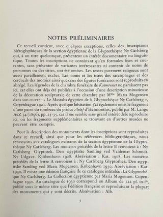 Recueil des inscriptions hiéroglyphiques de la glyptothèque Ny Carlsberg