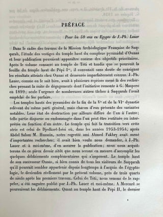 Le temple haut du complexe funéraire du roi Ounas