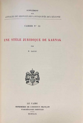 Une stèle juridique de Karnak