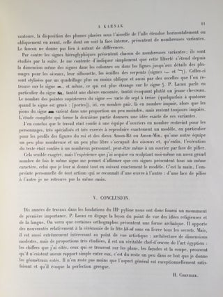 Une chapelle de Sésostris Ier à Karnak. Tome I: Texte