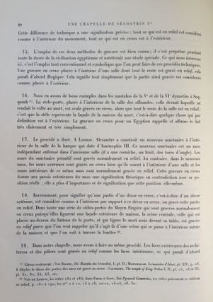 Une chapelle de Sésostris Ier à Karnak. Tome I: Texte