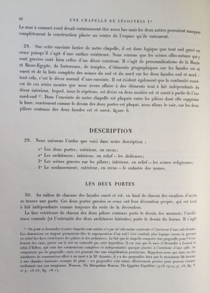 Une chapelle de Sésostris Ier à Karnak. Tome I: Texte