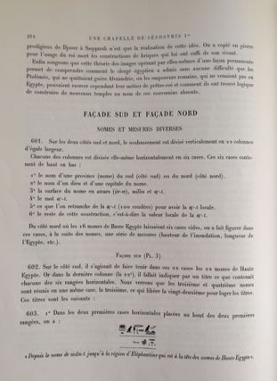 Une chapelle de Sésostris Ier à Karnak. Tome I: Texte