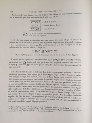 Une chapelle de Sésostris Ier à Karnak. Tome I: Texte