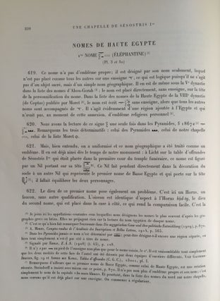 Une chapelle de Sésostris Ier à Karnak. Tome I: Texte