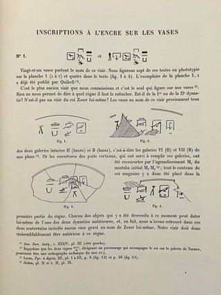 La pyramide &agrave; degr&eacute;s. Tome IV: Inscriptions grav&eacute;es sur les vases. Fasc. 1: Planches. Fasc. 2: Texte. Tome V: Inscriptions &agrave; l'encre sur les vases. 2 volumes.
