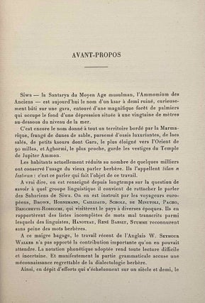 Siwa. Tome I: Son parler (all published)