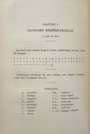 Siwa. Tome I: Son parler (all published)