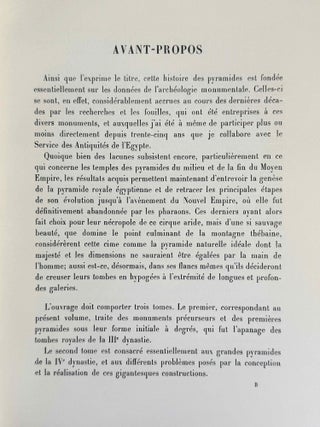 Histoire monumentale des pyramides d'Egypte. Tome I: Les pyramides à degrés (IIIe dynastie). Texte et Supplement: Plans, dessins et Maquettes (complete set)