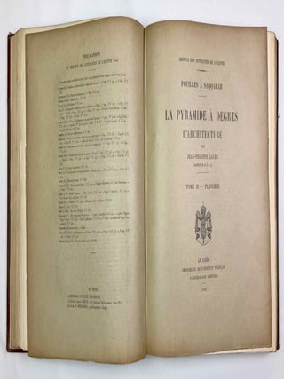 La pyramide &agrave; degr&eacute;s: l'architecture. Tome I: Texte. Tome II: Planches. Tome III: Compl&eacute;ments. Tome IV: Inscriptions grav&eacute;es sur les vases. Fasc. 1: Planches. Fasc. 2: Texte. Tome V: Inscriptions &agrave; l'encre sur les vases (complete set)