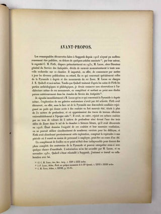 La pyramide &agrave; degr&eacute;s: l'architecture. Tome I: Texte. Tome II: Planches. Tome III: Compl&eacute;ments. Tome IV: Inscriptions grav&eacute;es sur les vases. Fasc. 1: Planches. Fasc. 2: Texte. Tome V: Inscriptions &agrave; l'encre sur les vases (complete set)