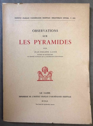 Item #M0970b Observations sur les pyramides. LAUER Jean-Philippe