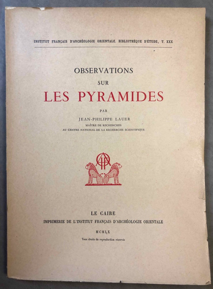 Item #M0970b Observations sur les pyramides. LAUER Jean-Philippe.[newline]M0970b.jpg