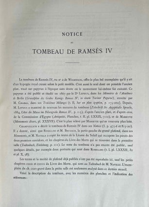 Les hypogées royaux de Thèbes. Tome II: Notices des hypogées (2 fascicles, complete). Tome III: Le tombeau de Ramsès IV[newline]M0980c-32.jpeg