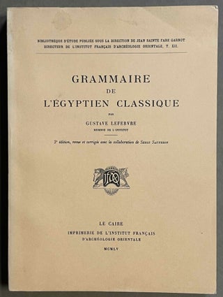 Item #M0988f Grammaire de l'égyptien classique. LEFEBVRE Gustave[newline]M0988f-00.jpeg