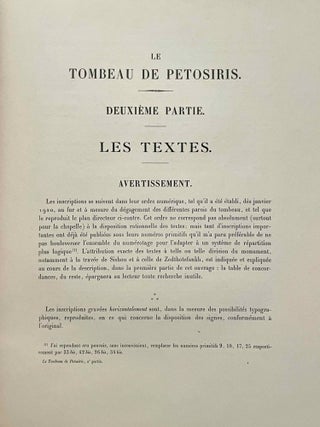 Le tombeau de P&eacute;tosiris. Tome II: Les textes[newline]M0992a-04.jpeg