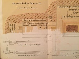Item #M1000 Grundplan des Grabes König Ramses IV in einem Turiner Papyrus. LEPSIUS Karl Richard
