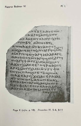 Papyrus Bodmer VI. Livre des Proverbes. Vol. I: Texte. Vol. II: Introduction et traduction (complete set)