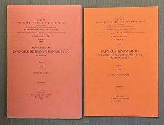 Item #M10004 Papyrus Bodmer III. Evangile de Jean et Genèse I-IV, 2 en bohaïrique. Vol. 1:...
