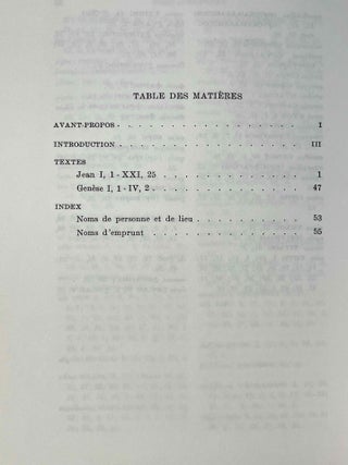 Papyrus Bodmer III. Evangile de Jean et Gen&egrave;se I-IV, 2 en boha&iuml;rique. Vol. 1: Texte. Vol. II: Traduction (complete set)[newline]M10004-02.jpeg