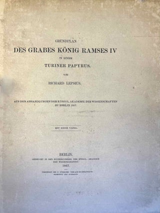 Item #M1000c Grundplan des Grabes König Ramses IV in einem Turiner Papyrus. LEPSIUS Karl Richard
