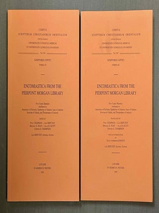Item #M10010 Encomiastica from the Pierpont Morgan Library. Five Coptic homilies. Vol. I: Coptic...