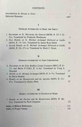 Homiletica from the Pierpont Morgan Library. Seven Coptic homilies attributed to Basil the Great, John Chrysostom, and Euodius of Rome. Vol. I: Text. Vol. II: Translation (complete set)