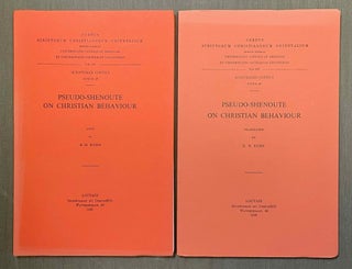 Item #M10012 Pseudo-Shenoute on Christian behaviour. Vol. I: Text. Vol. II: Translation (complete...
