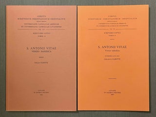 Item #M10013 S. Antonii vitae versio Sahidica. Vol. I: Text. Vol. II: Versio (translation into...[newline]M10013-00.jpeg