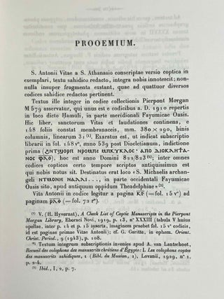 S. Antonii vitae versio Sahidica. Vol. I: Text. Vol. II: Versio (translation into Latin) (complete set)[newline]M10013-02.jpeg