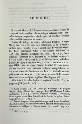 S. Antonii vitae versio Sahidica. Vol. I: Text. Vol. II: Versio (translation into Latin) (complete set)