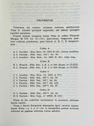 S. Antonii vitae versio Sahidica. Vol. I: Text. Vol. II: Versio (translation into Latin) (complete set)[newline]M10013-05.jpeg