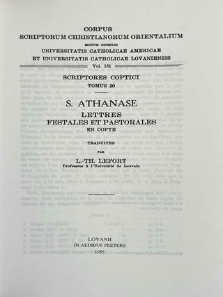 S. Athanase. Lettres festales et pastorales en copte. Vol. I: Texte. Vol. II: Traduction (complete set)[newline]M10014-04.jpeg