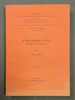 Item #M10015 S. Pachomii vitae sahidice scriptae. LEFORT Louis-Théophile