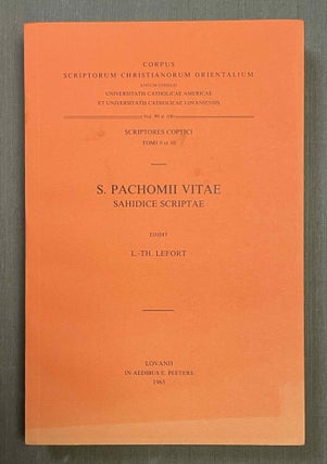Item #M10015 S. Pachomii vitae sahidice scriptae. LEFORT Louis-Théophile[newline]M10015-00.jpeg