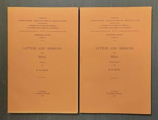 Item #M10018 Letters and Sermons of Besa. Vol. I: Text. Vol. II: Translation (complete set). KUHN...[newline]M10018-00.jpeg