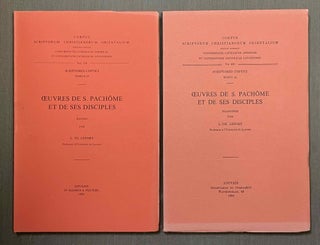 Item #M10019 Oeuvres de S. Pachôme et de ses disciples. Vol. I: Texte. Vol. II: Traduction...