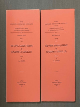Item #M10023 The Coptic (Sahidic) version of Kingdoms I, II (Samuel I, II). Vol. I: Text. Vol....